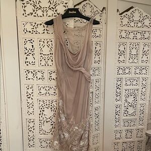 Elegant Beige Lace Dress vintage